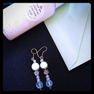 Soft & Golden* Blue and Gold Glass bead earrings*